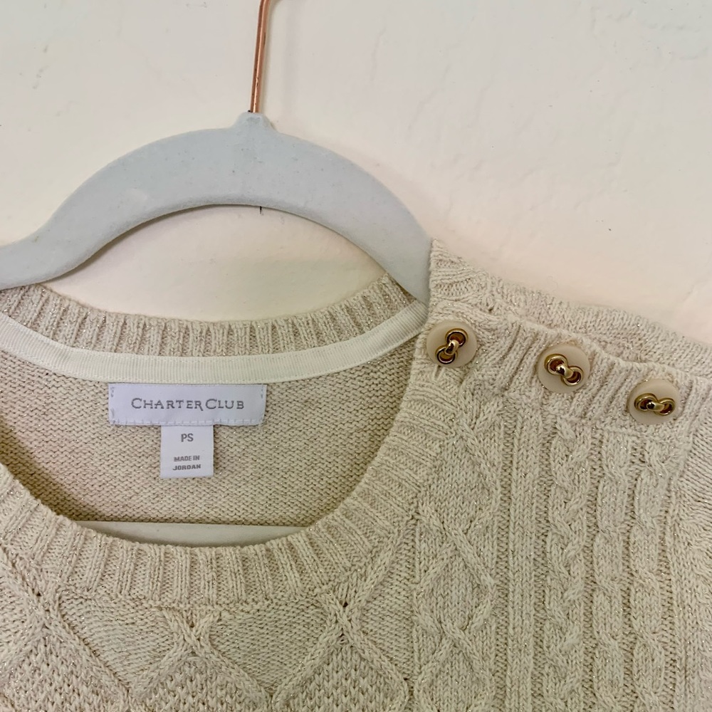 Charter Club Petite Small White Sweater